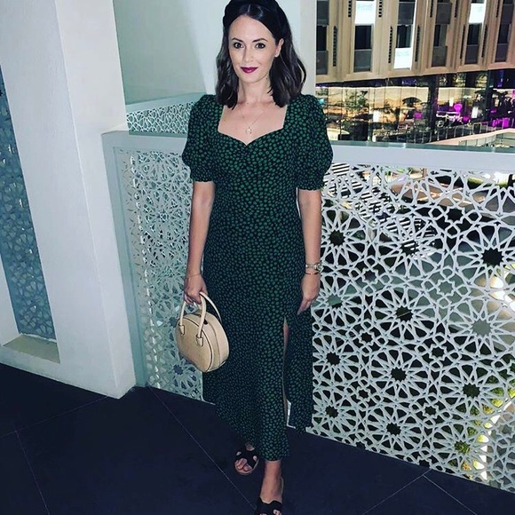 Dress by H&M split, puff sleeve XS NWT - Picture 6 of 6